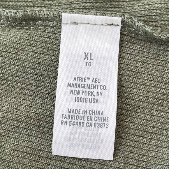 Aerie Tie Front Tank Dress Size XL Green Ribbed NWT - Picture 8 of 13